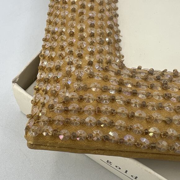 Vintage Pier 1 Gold Beaded Photo Frame 4x6 Sparkle Boho Glam NEW - Picture 2 of 7